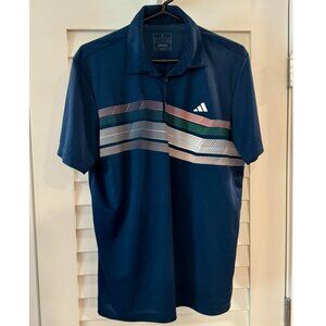 Adidas Men's Core ChestStripe Polo Shirt (C-Navy Style, Polyester, Size M)